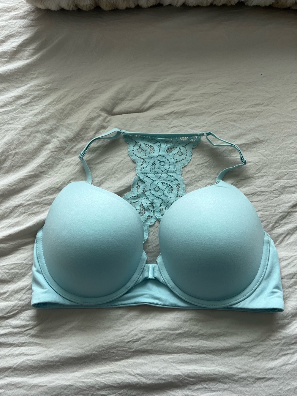 Victoria's Secret Light Blue Lace Racerback Bra